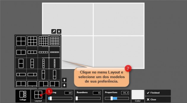 escolhendo layout