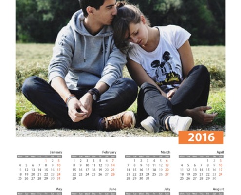 montagem de calendário 2016 com sua foto